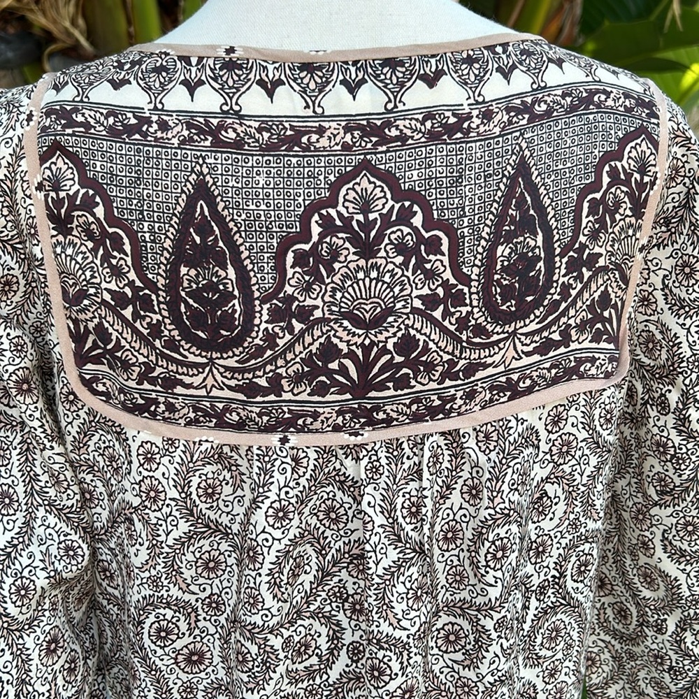 Veronica Beard Makai Print Boho Smocked Mini Dress Size 6 - Picture 13 of 15
